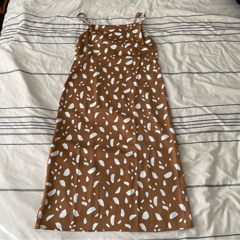 NWT Old Navy cowl neck satin midi dress - Picture 2 of 4